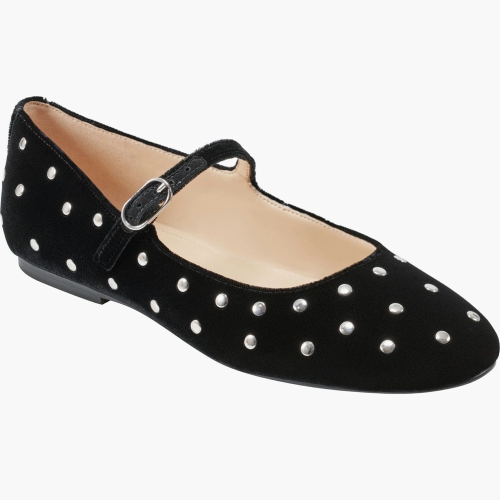 Marc Fisher Black Flats with Silver Studs